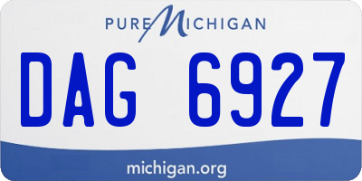 MI license plate DAG6927