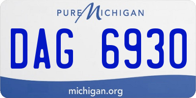MI license plate DAG6930
