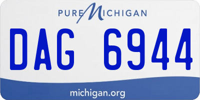 MI license plate DAG6944