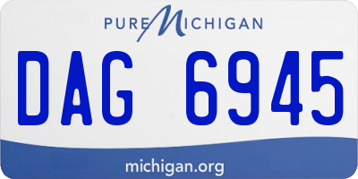 MI license plate DAG6945