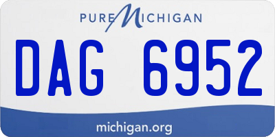 MI license plate DAG6952