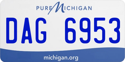 MI license plate DAG6953