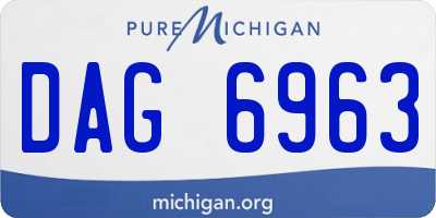MI license plate DAG6963