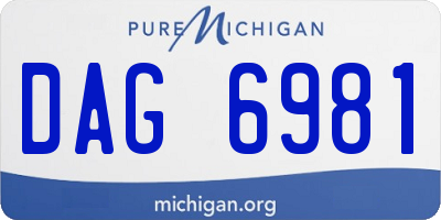 MI license plate DAG6981