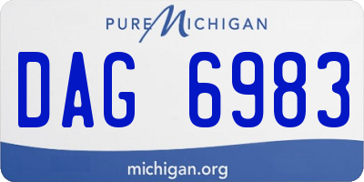 MI license plate DAG6983