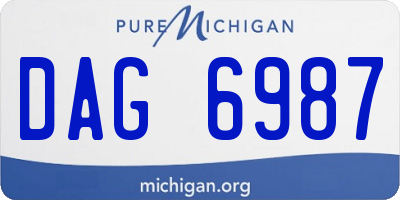 MI license plate DAG6987
