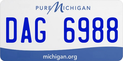 MI license plate DAG6988