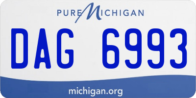 MI license plate DAG6993