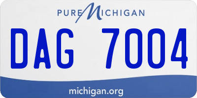 MI license plate DAG7004
