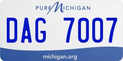 MI license plate DAG7007