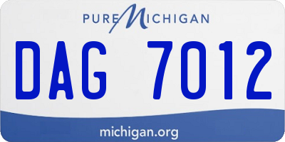 MI license plate DAG7012