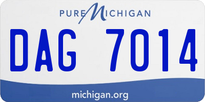 MI license plate DAG7014