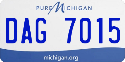MI license plate DAG7015