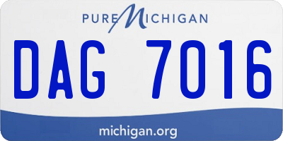 MI license plate DAG7016