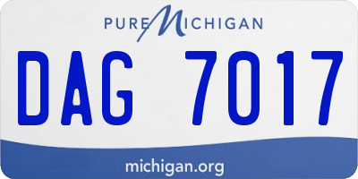 MI license plate DAG7017