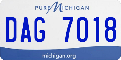 MI license plate DAG7018