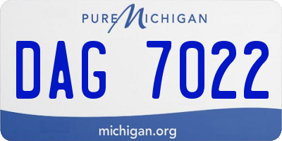 MI license plate DAG7022