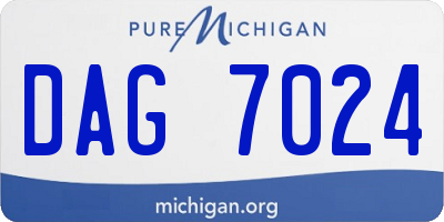 MI license plate DAG7024