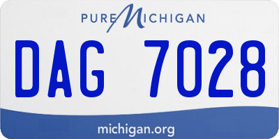 MI license plate DAG7028