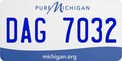 MI license plate DAG7032