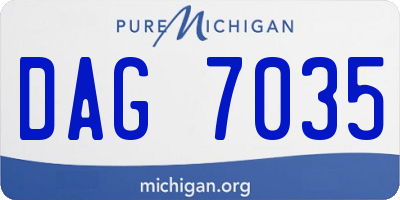 MI license plate DAG7035