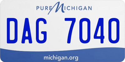 MI license plate DAG7040