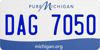 MI license plate DAG7050