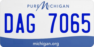 MI license plate DAG7065