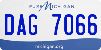 MI license plate DAG7066