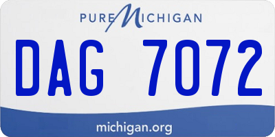 MI license plate DAG7072