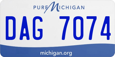 MI license plate DAG7074