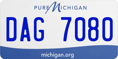 MI license plate DAG7080