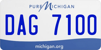 MI license plate DAG7100