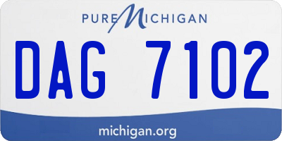 MI license plate DAG7102