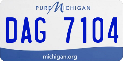 MI license plate DAG7104