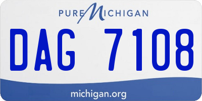 MI license plate DAG7108