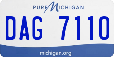 MI license plate DAG7110