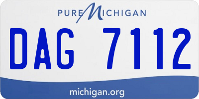 MI license plate DAG7112