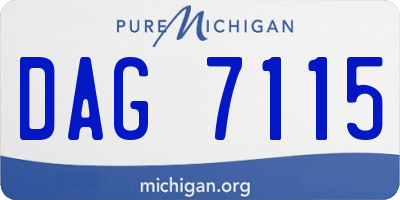 MI license plate DAG7115