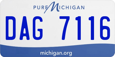 MI license plate DAG7116
