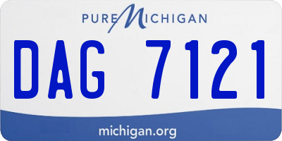 MI license plate DAG7121