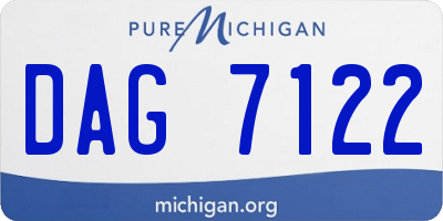 MI license plate DAG7122