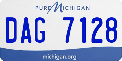MI license plate DAG7128