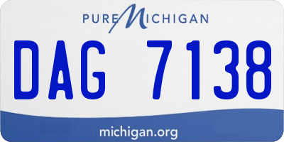 MI license plate DAG7138