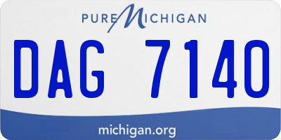 MI license plate DAG7140
