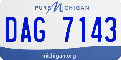 MI license plate DAG7143