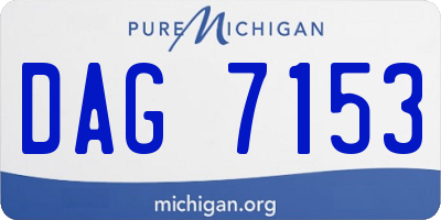 MI license plate DAG7153
