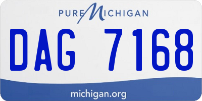 MI license plate DAG7168