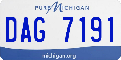 MI license plate DAG7191