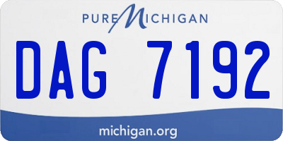 MI license plate DAG7192